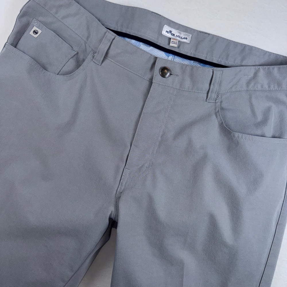 Peter Millar EB66 Performance Pants Men 36x32 Grey 5-Pocket Golf Athleasure
